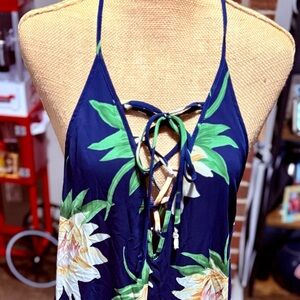 Show Me Your MuMu Blue and Cream Floral maxi dress XL